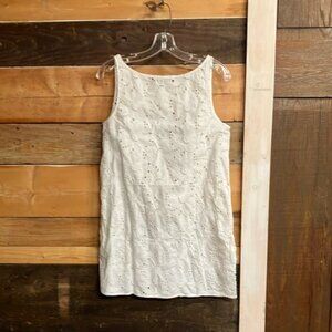 Anne Klein White Sheath Dress Scoop Neck Sleeveless